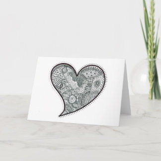 Pour Fêtes Annuelles Cartes cardiaques en noir et blanc