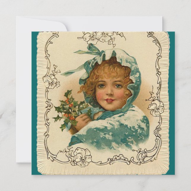 Pour Fêtes Annuelles Cartes Carrés de Noël Vintage (Devant)