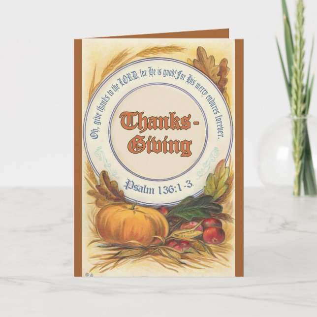 Pour Fêtes Annuelles Cartes Christian Thanksgiving (Devant)