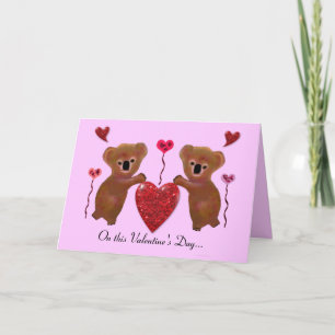 Pour Fêtes Annuelles Cartes Coeurs Koala Valentine