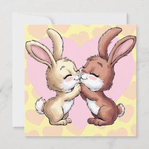 Pour Fêtes Annuelles Cartes d'amour de la Saint-Valentin avec des lapin