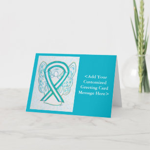 Pour Fêtes Annuelles Cartes d'anges du ruban de sensibilisation au canc
