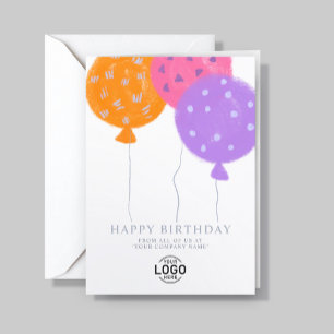 Pour Fêtes Annuelles Cartes d'anniversaire affaires avec ballons à logo