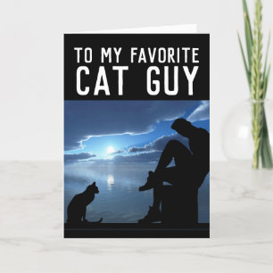 POUR FÊTES ANNUELLES CARTES D'ANNIVERSAIRE CHAT GUY