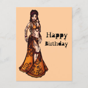 Pour Fêtes Annuelles Cartes d'anniversaire de la danseuse du ventre