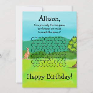 Pour Fêtes Annuelles Cartes d'anniversaire Kangaroo et Maze Feuille