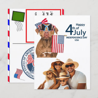 Pour Fêtes Annuelles Cartes d'anniversaire personnalisées du 4 juillet