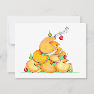 Pour Fêtes Annuelles Cartes d'arbre de Noël de biscuit de fortune
