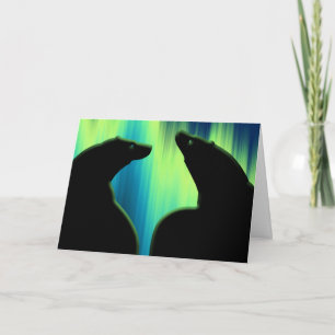 Pour Fêtes Annuelles Cartes d'art Ours Polaire Lumières Nord Cartes d'a