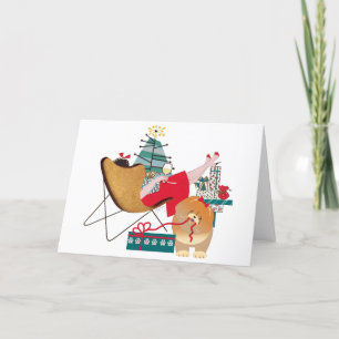 Pour Fêtes Annuelles Cartes d'art RETRO CHOWLIDAYS CHOW DOG
