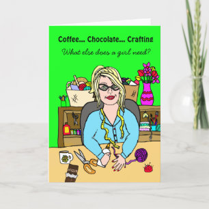 Pour Fêtes Annuelles Cartes d'Artisanat Drôle Chocolat, Café et Artisan