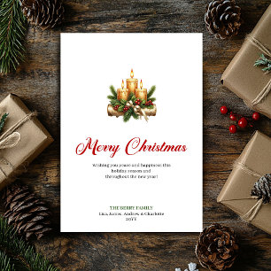 Pour Fêtes Annuelles Cartes de bougies de Noël festives avec branches d