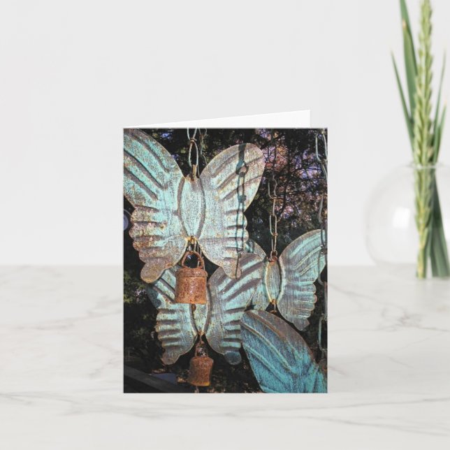 Pour Fêtes Annuelles Cartes de carillon à vent papillon (Devant)