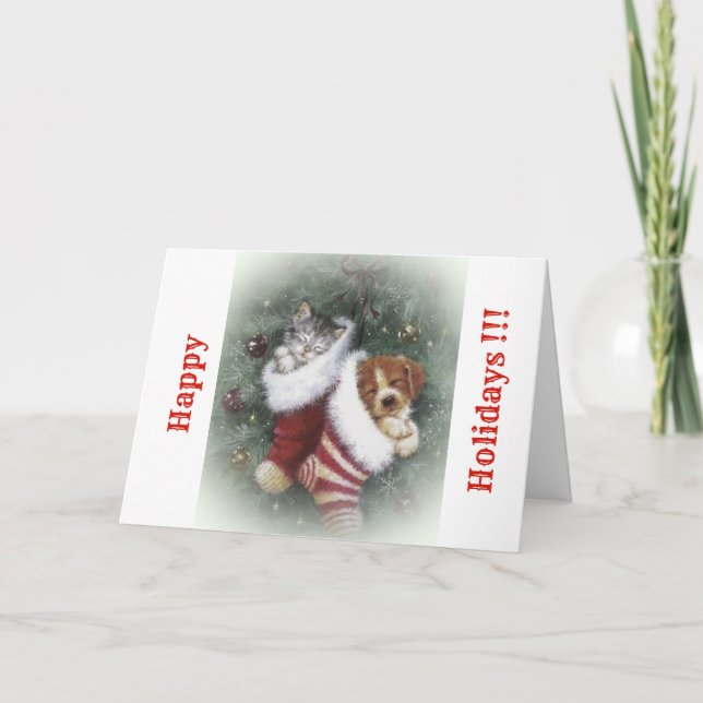 Pour Fêtes Annuelles Cartes de chat (Devant)