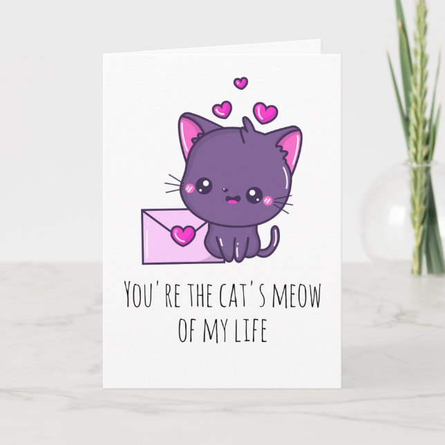 Pour Fêtes Annuelles cartes de chat valentine (Devant)