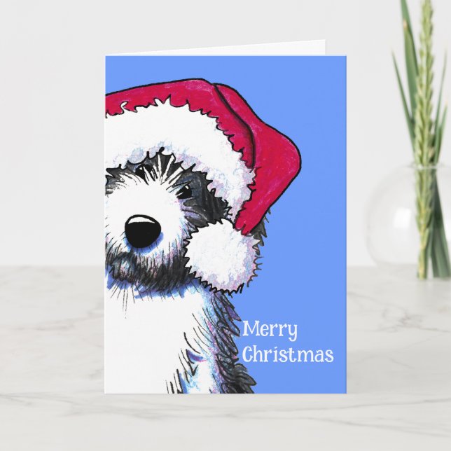 Pour Fêtes Annuelles Cartes de Chien Collie à portée de père Noël (Devant)