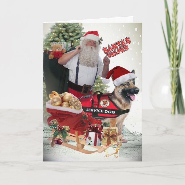 POUR FÊTES ANNUELLES CARTES DE CHIEN DU SERVICE DE PÈRE NOËL DE BERGER (Devant)