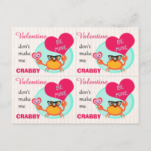 Pour Fêtes Annuelles Cartes de crabe hipster de la Saint-Valentin (4)