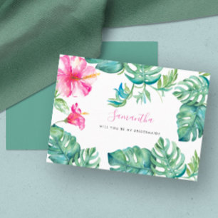 Pour Fêtes Annuelles Cartes de femme de ménage de couleur d'eau tropica