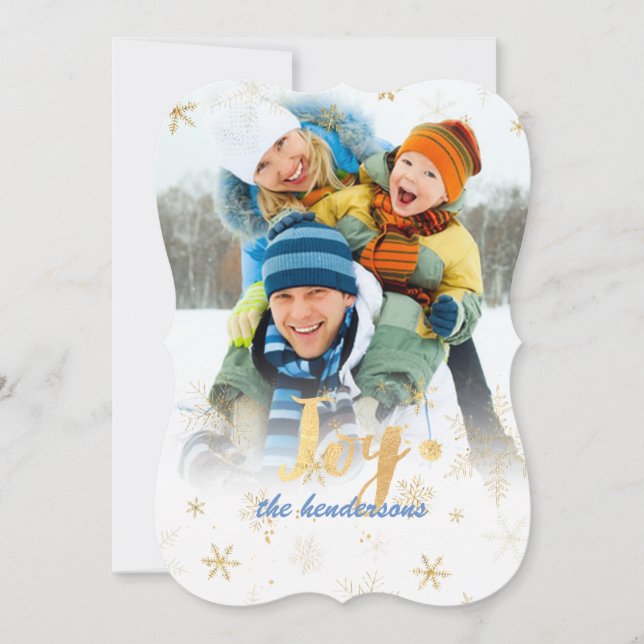 Pour Fêtes Annuelles Cartes de fêtes/PixDezines flocons de neige/or (Devant)
