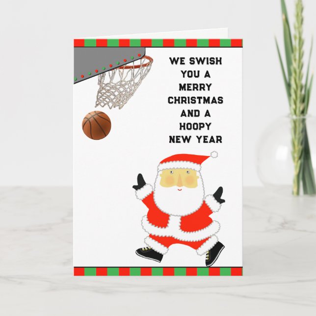 Pour Fêtes Annuelles Cartes de fin de année de basket-ball (Devant)