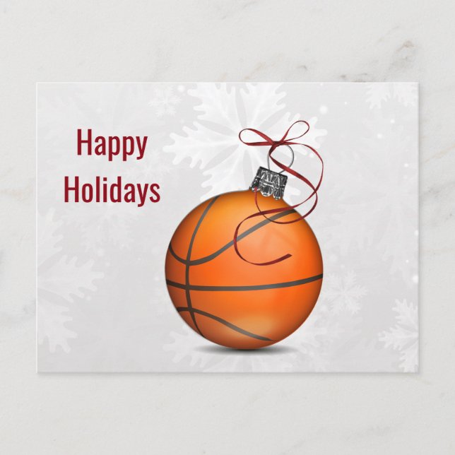 Pour Fêtes Annuelles cartes de fin de année de l'ornement de basket-bal (Devant)