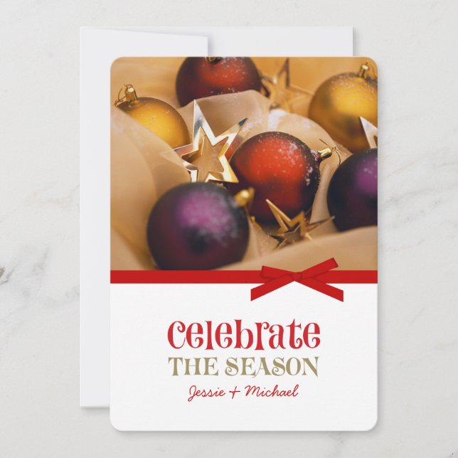 Pour Fêtes Annuelles Cartes de fin de année de Noël (Devant)