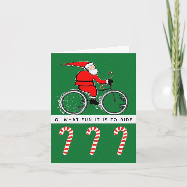 Pour Fêtes Annuelles Cartes de fin de année de Noël à vélo (Devant)