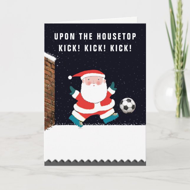 Pour Fêtes Annuelles Cartes de fin de année de Noël de football (Devant)