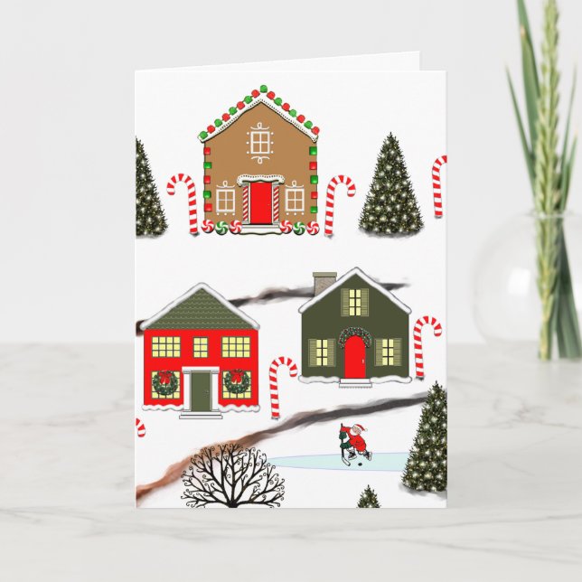 Pour Fêtes Annuelles Cartes de fin de année de Noël de hockey (Devant)