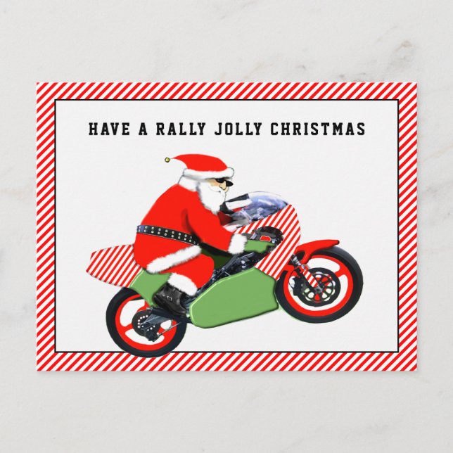 Pour Fêtes Annuelles Cartes de fin de année de Noël de moto (Devant)