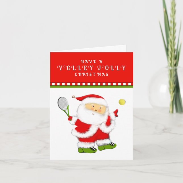 Pour Fêtes Annuelles Cartes de fin de année de Noël de tennis (Devant)