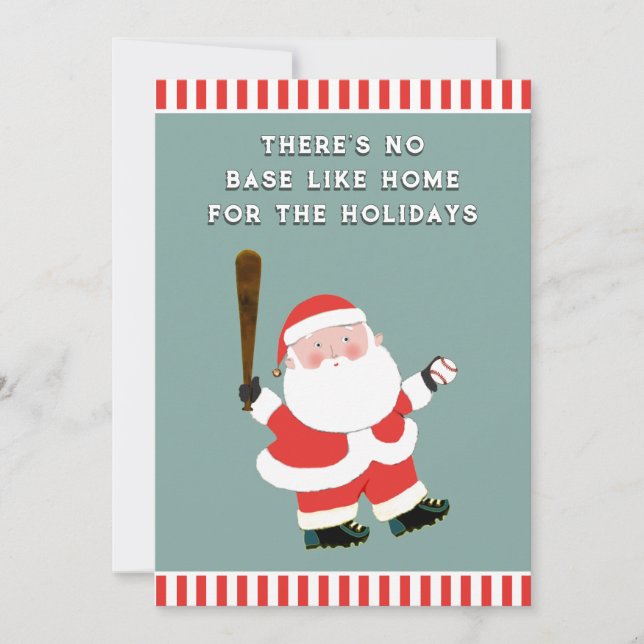 Pour Fêtes Annuelles Cartes de fin de année de Noël du baseball (Devant)