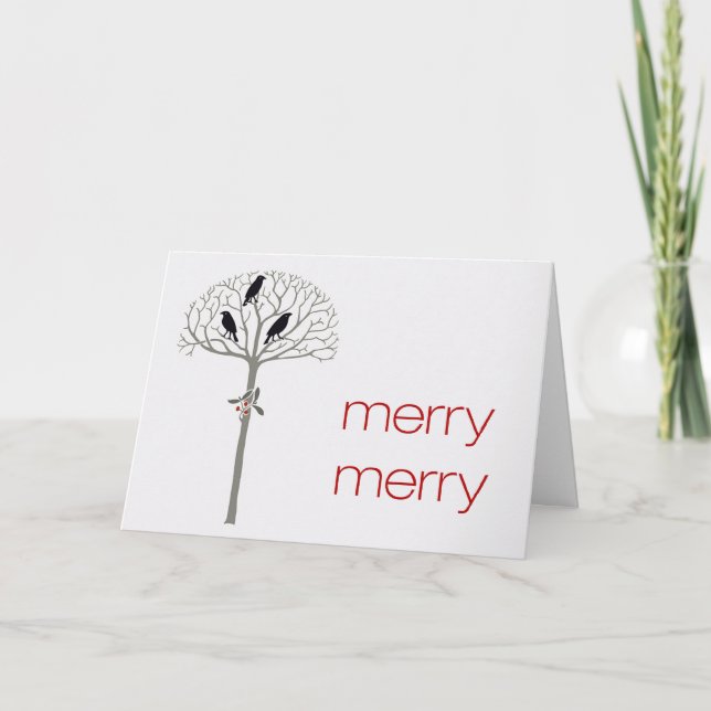 Pour Fêtes Annuelles Cartes de fin de année de Noël personnalisés Rook  (Devant)