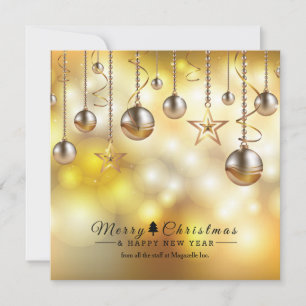 Pour Fêtes Annuelles Cartes de fin de année d'entreprise Golden Glow
