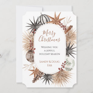 Pour Fêtes Annuelles Cartes de fin de année du feuillage séché de Noël 