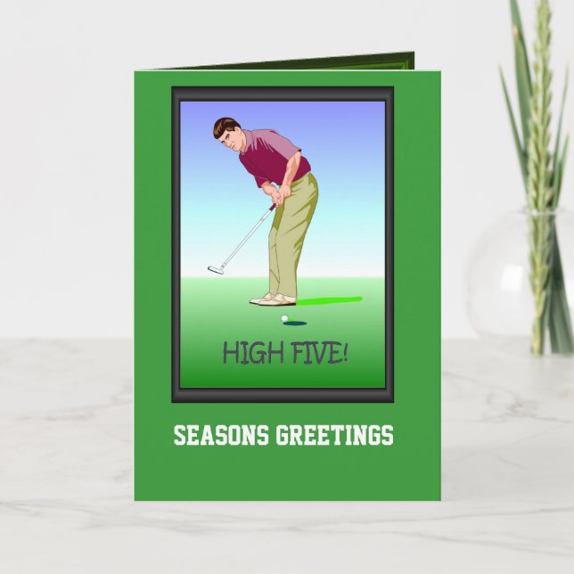 Pour Fêtes Annuelles Cartes de golf, Golfer (Devant)