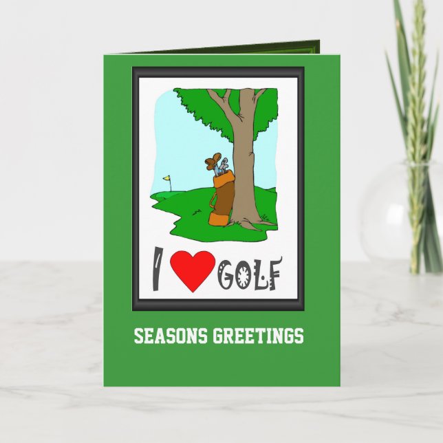 Pour Fêtes Annuelles Cartes de golf, J'adore le golf (Devant)