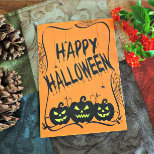Pour Fêtes Annuelles Cartes de Halloween Jack O' Lanterns noires et ara