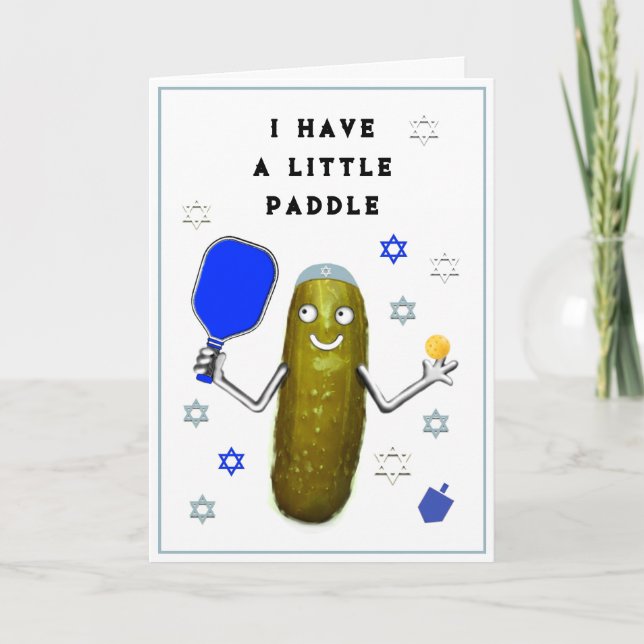 Pour Fêtes Annuelles Cartes de Hanukkah Pickleball (Devant)