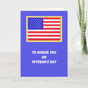 Pour Fêtes Annuelles Cartes de Jour des anciens combattants du drapeau 