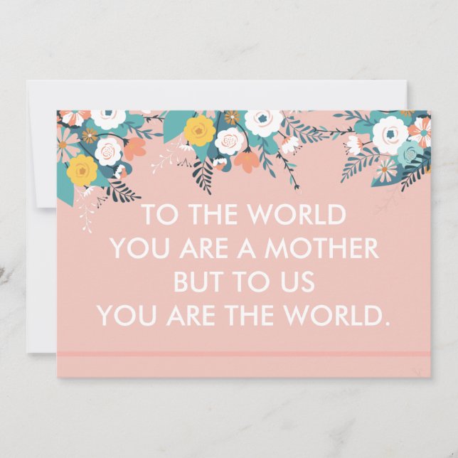 Pour Fêtes Annuelles Cartes de jour des mères Citer Sentiments (Devant)