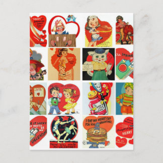 Pour Fêtes Annuelles Cartes de jour valentines vintages rétro rouge bla