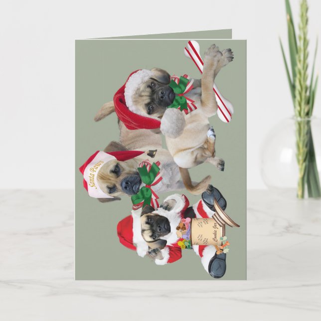 Pour Fêtes Annuelles Cartes de Joyeux Noël de Puggle (Devant)