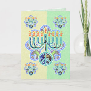 Pour Fêtes Annuelles Cartes de la paix terrestre Menorah Chanukah