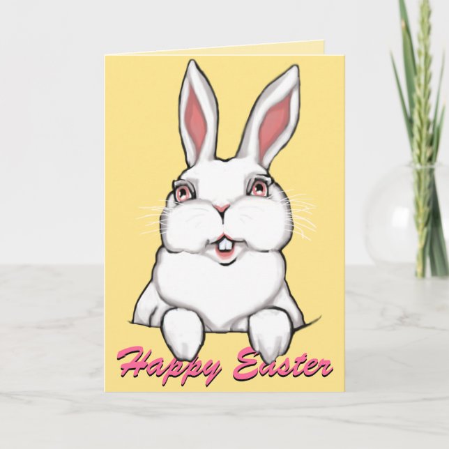 Pour Fêtes Annuelles Cartes de lapin de Pâques personnalisées Cartes de (Devant)