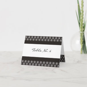 Pour Fêtes Annuelles Cartes de lieu - Flacons de neige noirs et blancs