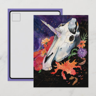 Pour Fêtes Annuelles Cartes de mémoire Vibes d'automne Unicorn Crâne
