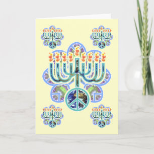 Pour Fêtes Annuelles Cartes de Menorah de la Paix Terre