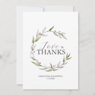 Pour Fêtes Annuelles Cartes de Merci mariage Botanique Line Art